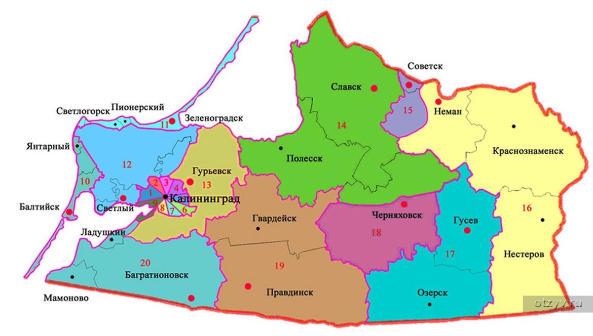 карта Калининградской области